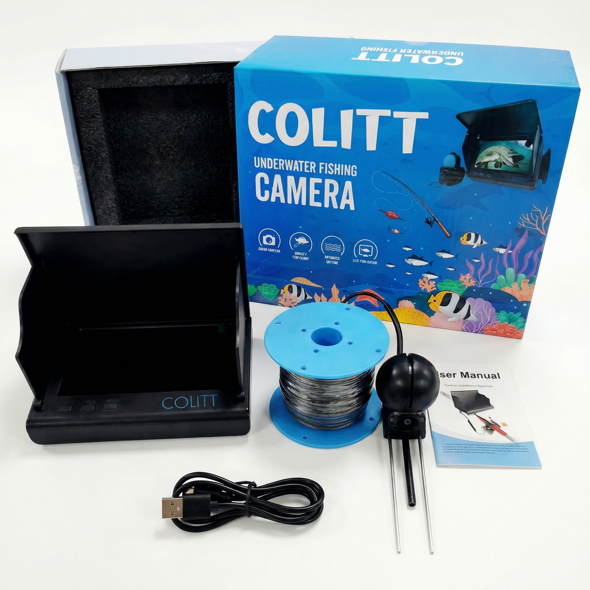 Underwater fishing camera unboxing - what's included